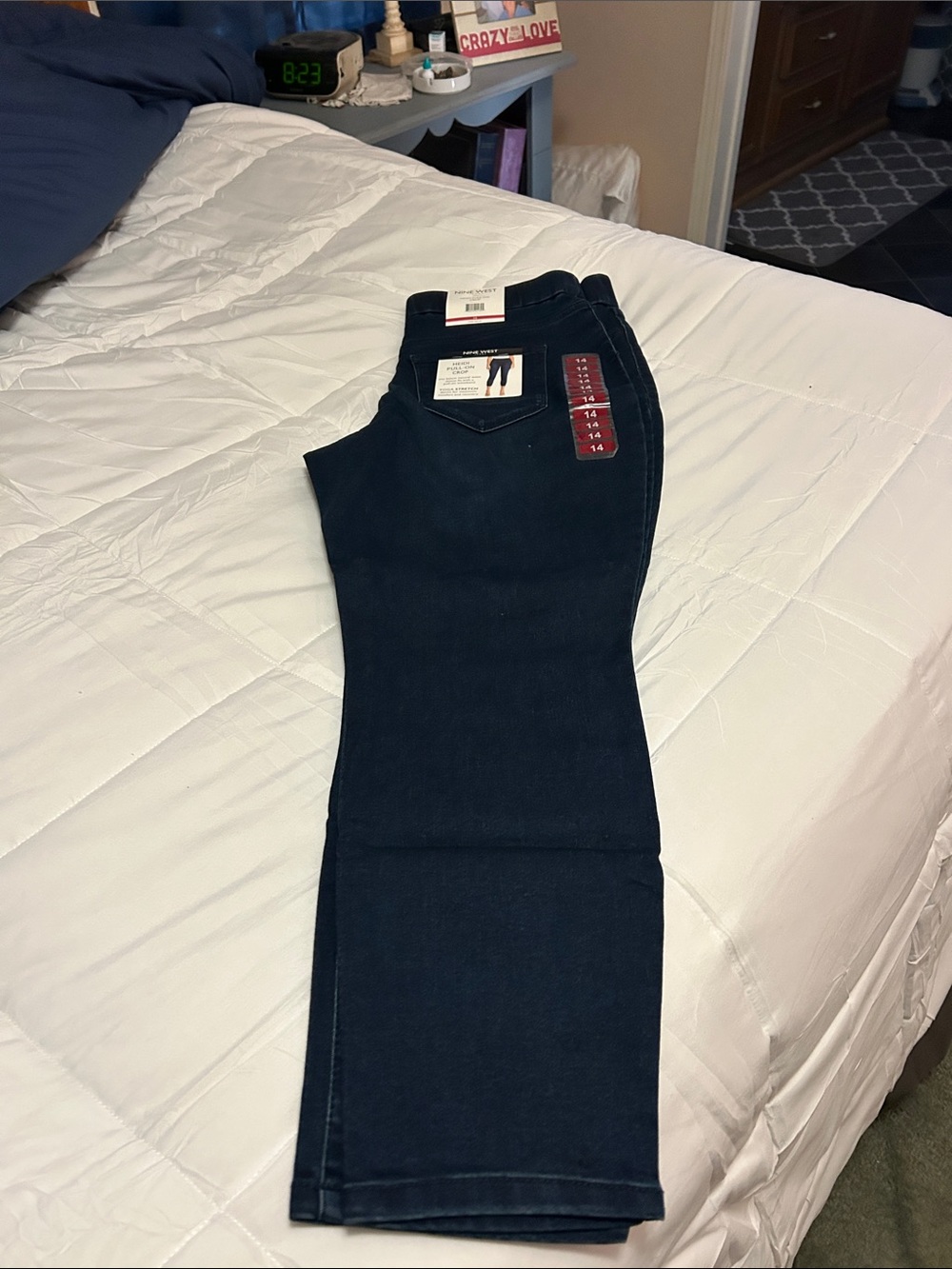 Nine West Heidi Pull-On Crop Jeans - Dark Blue